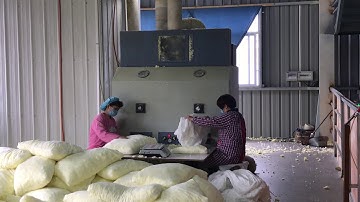 The pillow inner cover is filled with the shredded memory foam of the operation