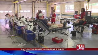 Local police, fire departments compete in Battle of the Badges blood drive
