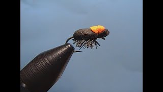 fly tying with hugh!  foam beetle with deer hair legs.