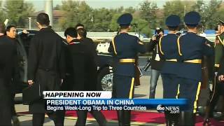 President Obama Arrives in China