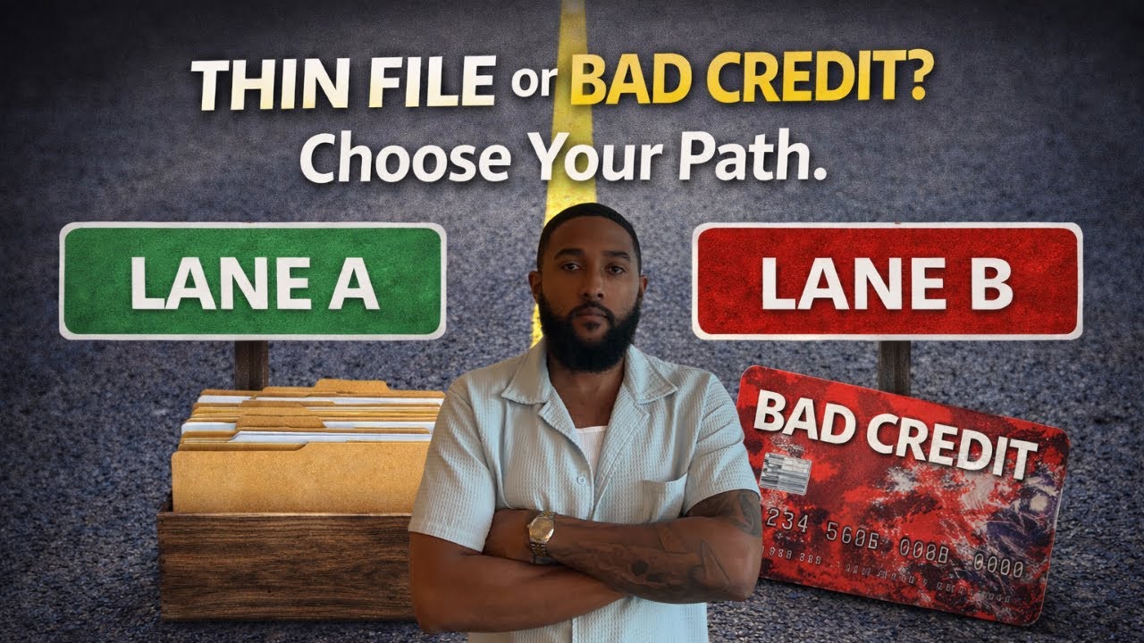 STOP Building Credit WRONG: The 2-Lane Strategy (Thin File vs. Bad Credit)