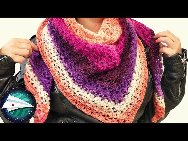 DIY! 暖色系のグラデーション毛糸を使って簡単三角ストールを編もう