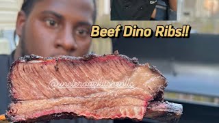 DINO RIBS on the Chargriller XD @UncleRodzKitchenLLC  #unclerodzkitchen #foodartist #beefribs #fyp