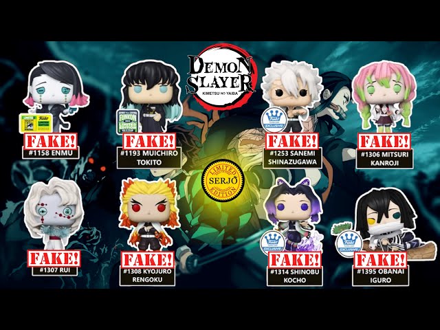 Comparisons of 8 fakes by Funko POP! Demon Slayer! Muichiro Tokito 1193 