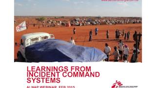 Adapting ICS to Humanitarian Response Examples from Practice