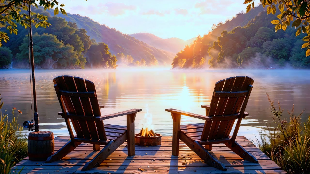 Happy Father’s Day! Summer Lakeside Ambience, Campfire & Relaxing Acoustic Guitar Background Music
