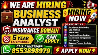 Business Analyst Hiring 😍 Insurance Domain | Apply Now #Jobs #Shorts #HiringNow #JobsIndia #ytshort screenshot 4