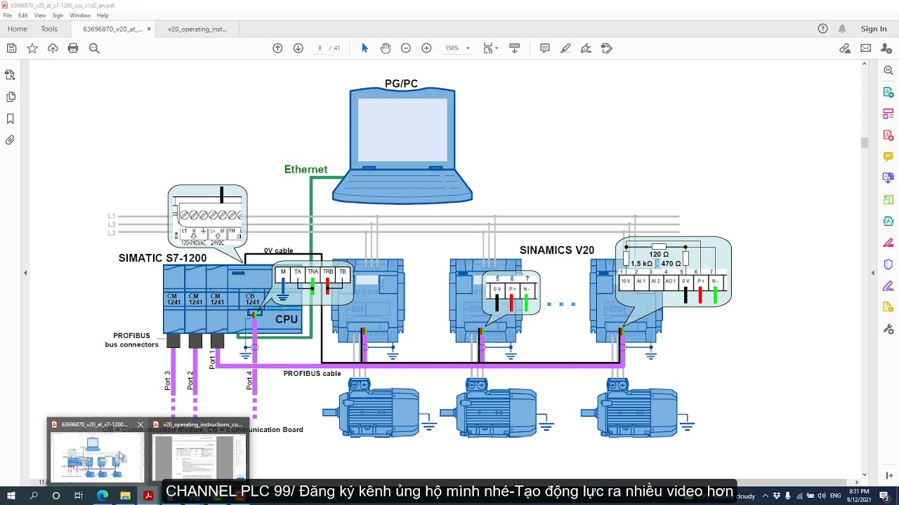 Phần1: USS/Điều khiển biến tần V20 bằng PLC S7-1200/USS communication ...