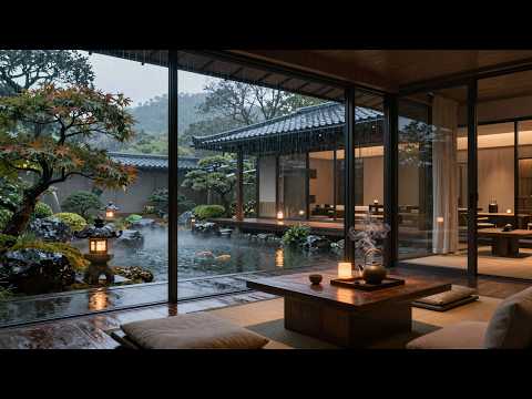 🌿 Japanese Zen Garden Rain 🌧️ Peaceful Ambience for Deep Sleep & Relaxation (4K) | AURUM