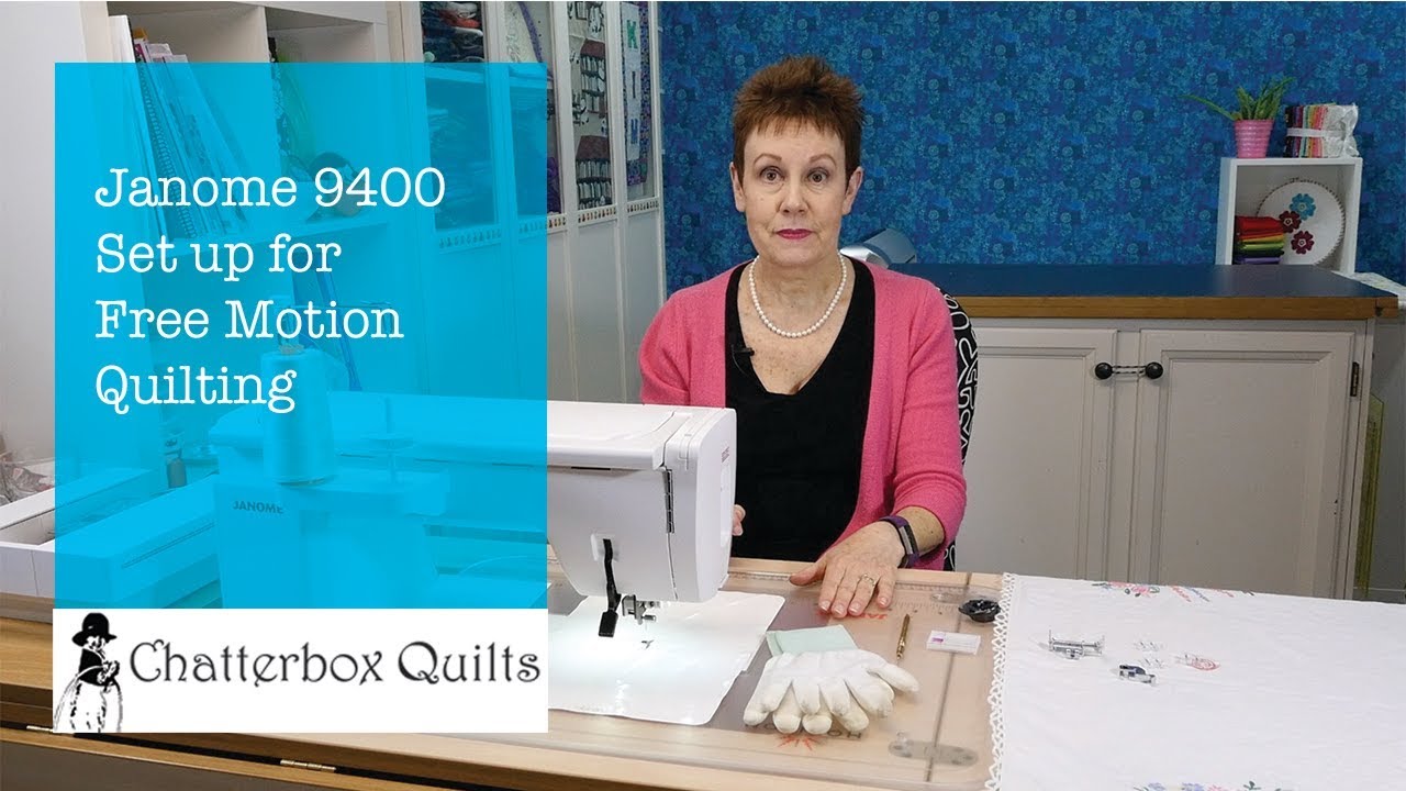 Set up the Janome MC9400 for Free Motion Quilting YouTube