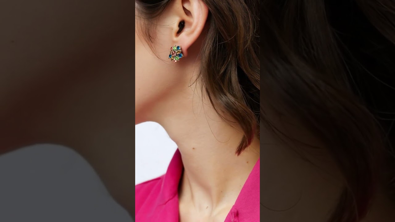 Zirconyxx Floral Studs | Hypoallergenic Rainbow Gems | 24/7 Glow