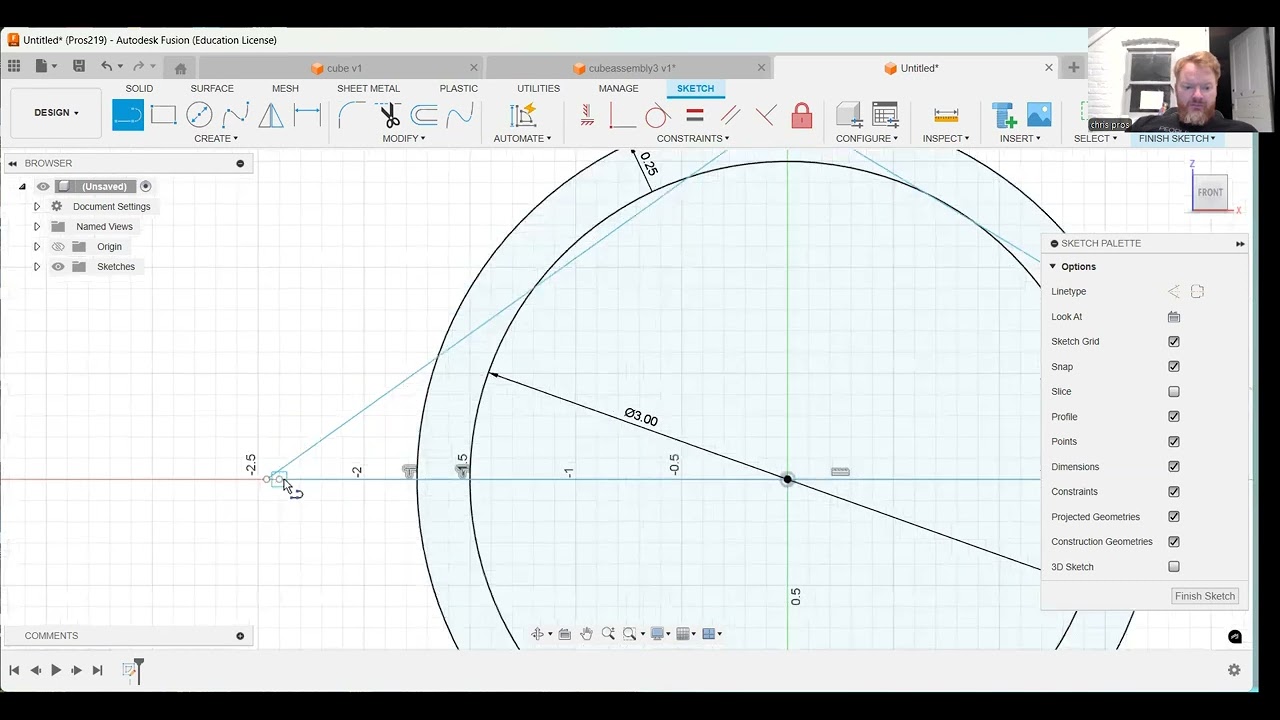 Autodesk Fusion Basics: Sketch Tools: Trim, Offset, Fillet