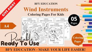 1095 FREE Wind Instruments Coloring Pages For Kids | Color and Learn | 5 Pages screenshot 4