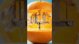 This Orange Has a Secret Door Inside 🤯#tinyhouse#tinybuild #miniature#usa #cozyvibes #viralshorts
