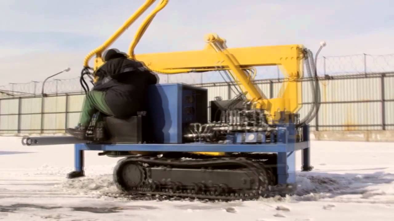 Установка для завинчивания свай SV-80 - YouTube