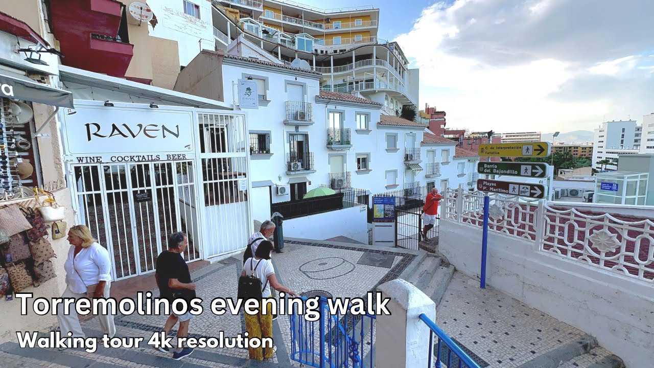 Torremolinos walking tour beach to city center| 4k resolution |beautifull evening tour#walkthrough