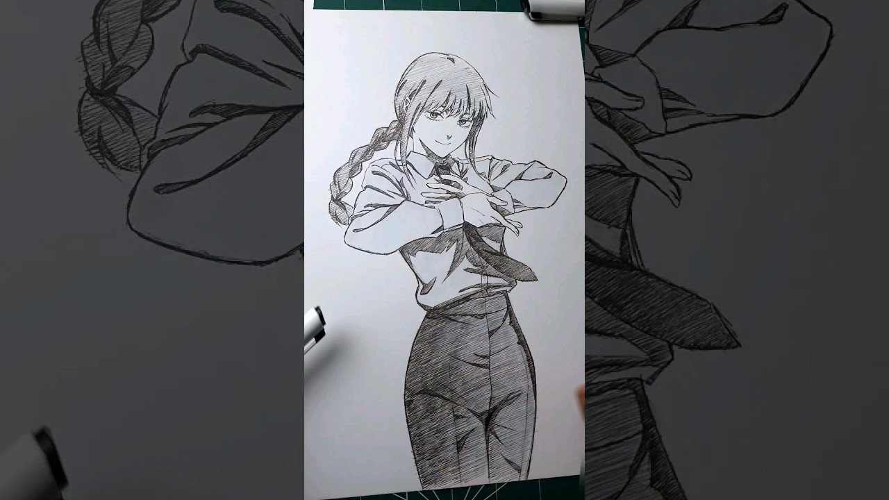 Drawing Makima in manga style😍 
