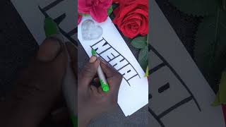 cutting letter marker pen writing #shorts #neha