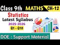 Class 9 Maths Chapter 12 Statistics DOE Support Material | Q1 - Q10