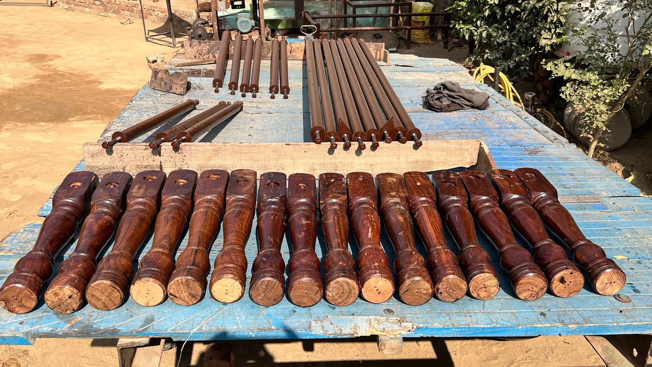 शीशम की लकड़ी के पागे (पावे) और लोहे की पाईप की इस-शेरू की चारपाई को असेंबल करने की अमेजिंगप्रक्रिया