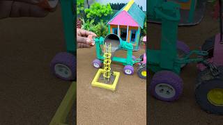 🚜🔥 Real Working Mini Tractor Cement Pillar Making Machine#shorts #youtubeshorts