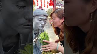 OMG, Miss, This Is Durian!!!🤯|Silver Statue Funny Performance Art image