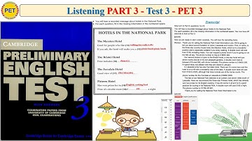 PET 3 Listening Part 3 Test 3 (Transcript + Key)