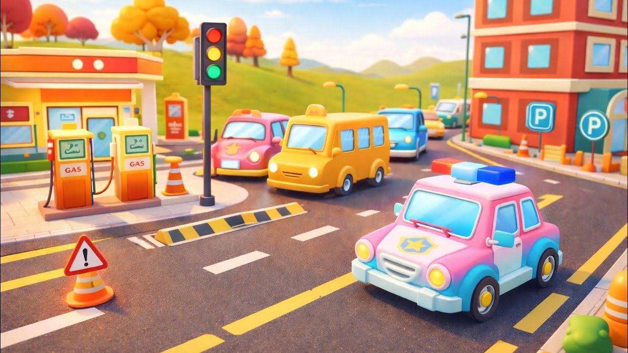 Traffic Rules for Kids 🚦 | Police Car & Traffic Light Cartoon Video! Magic Word ⭐
