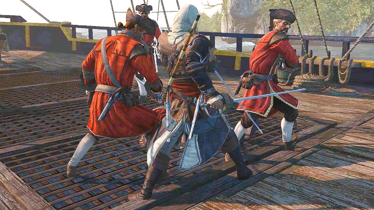 Assassin's Creed 4 Black Flag Edward vs Tortuga Soldiers & Ship Massacre