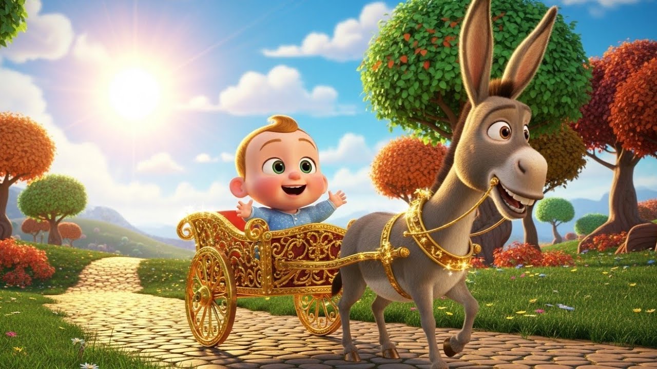 Baby and the Golden Donkey Cart 🐴✨ | Fun Learning Adventure for Kids | Preschool Educational Video