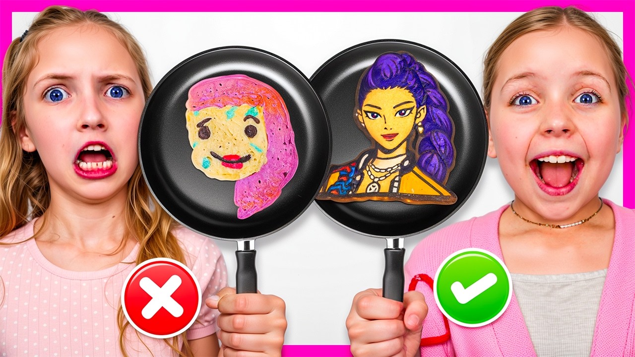 🥞 INSANE PANCAKE ART CHALLENGE! Valentine's Day with the Kin Tin Krew ❤️