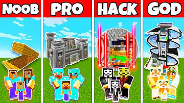 Minecraft: FAMILY SECRET TRAP BASE BUILD CHALLENGE - NOOB vs PRO vs HACKER vs GOD in Minecraft