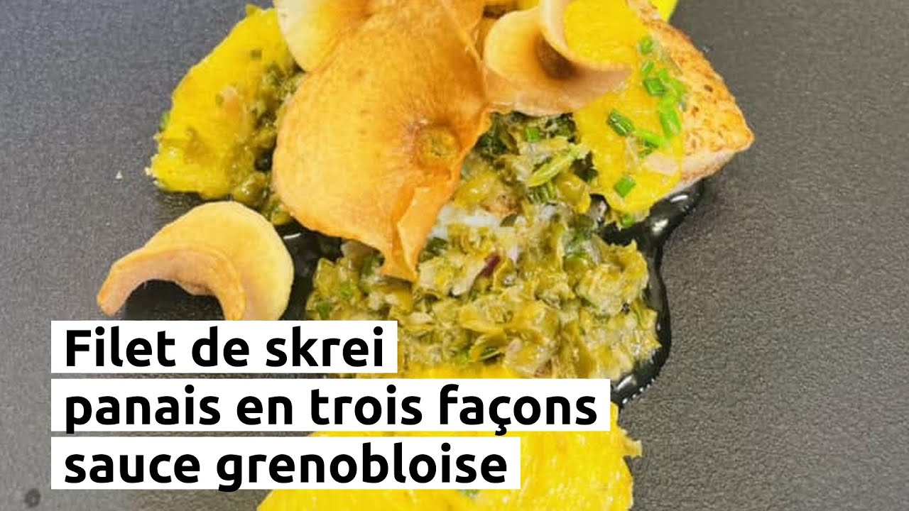 Filet de skrei, panais en trois façons, sauce grenobloise