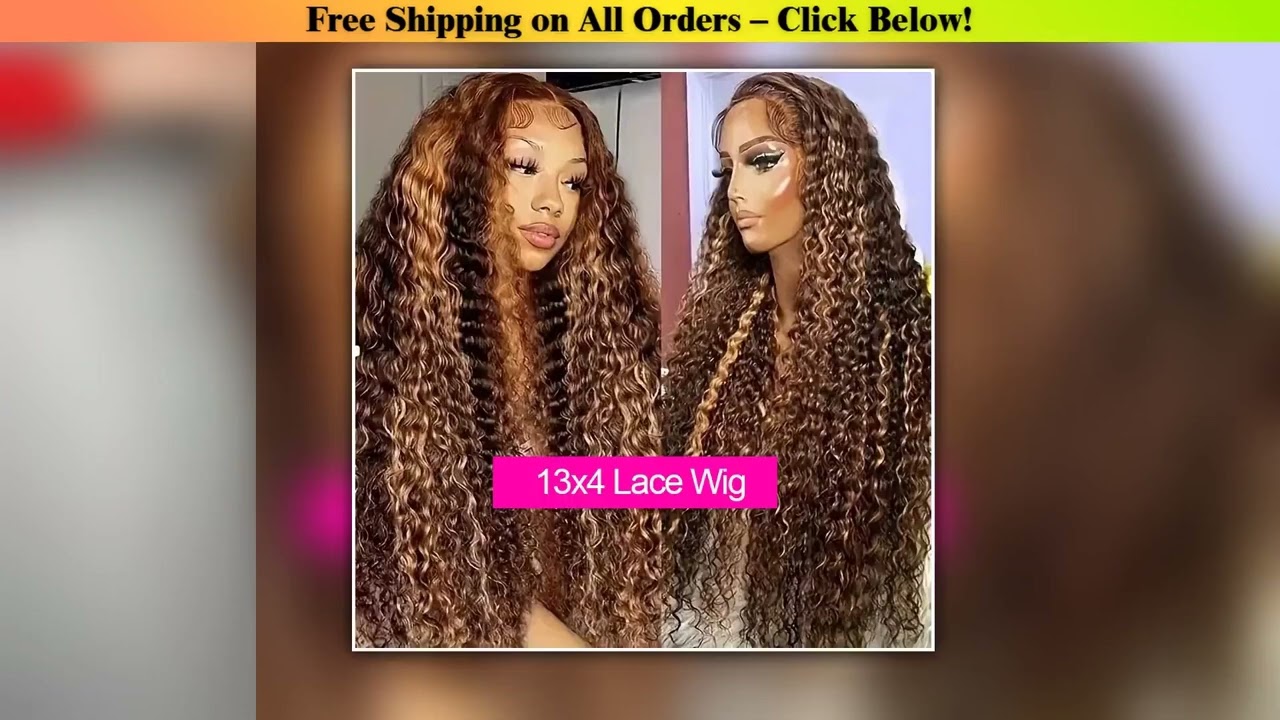 40Inch 427 Highlight Deep Wave 13x6 HD Lace Frontal Wig Human Hair Highlight Ombre Water Wave Lace