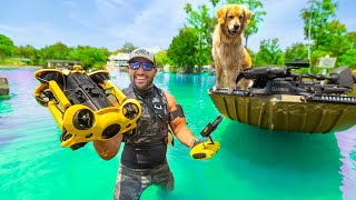 Searching HOSPITAL HOLE 140FT Deep W Underwater DRONE!! (Mystery Caves)