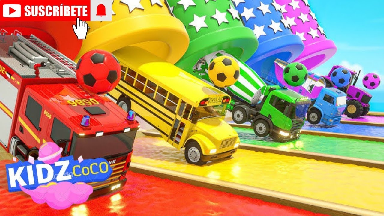 🚛🎨 Color Mixing Water Tank! Vehicles Jump & Change Colors 💦 | Kids Vehicles Cartoon l 