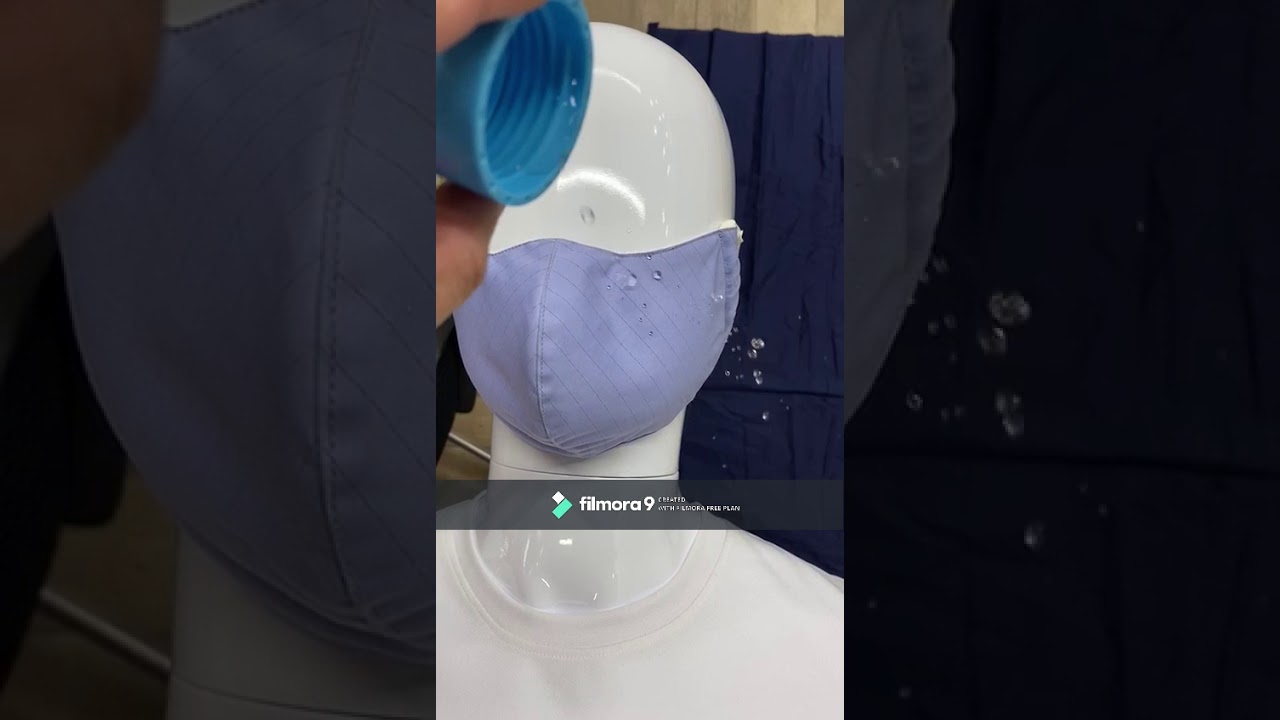 Medical grade fabric face mask, water repellent