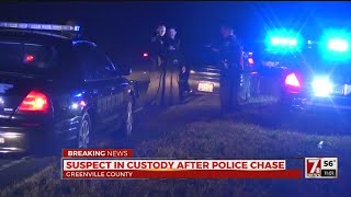 1 in custody after chase from Anderson Co. into Greenville Co.