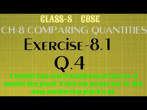 Exercise 8.1 Q.4 A football team won 10 matches out of the total number of matches played