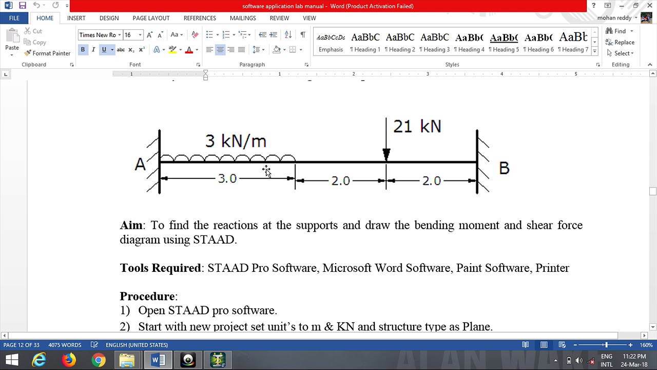 Analysis of fixed beam - YouTube