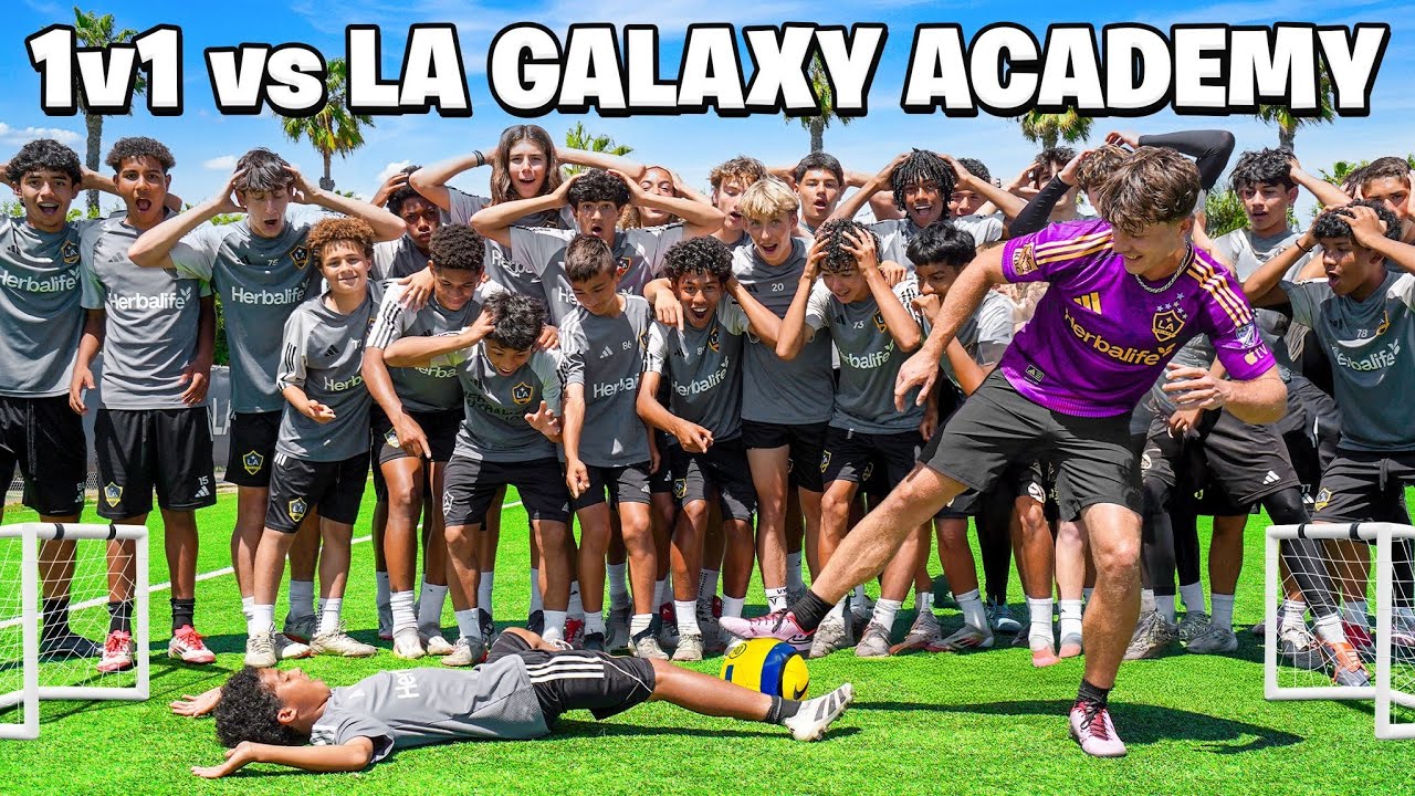 I challenged LA Galaxy Academy! 1v1s... CRAZY Nutmegs!