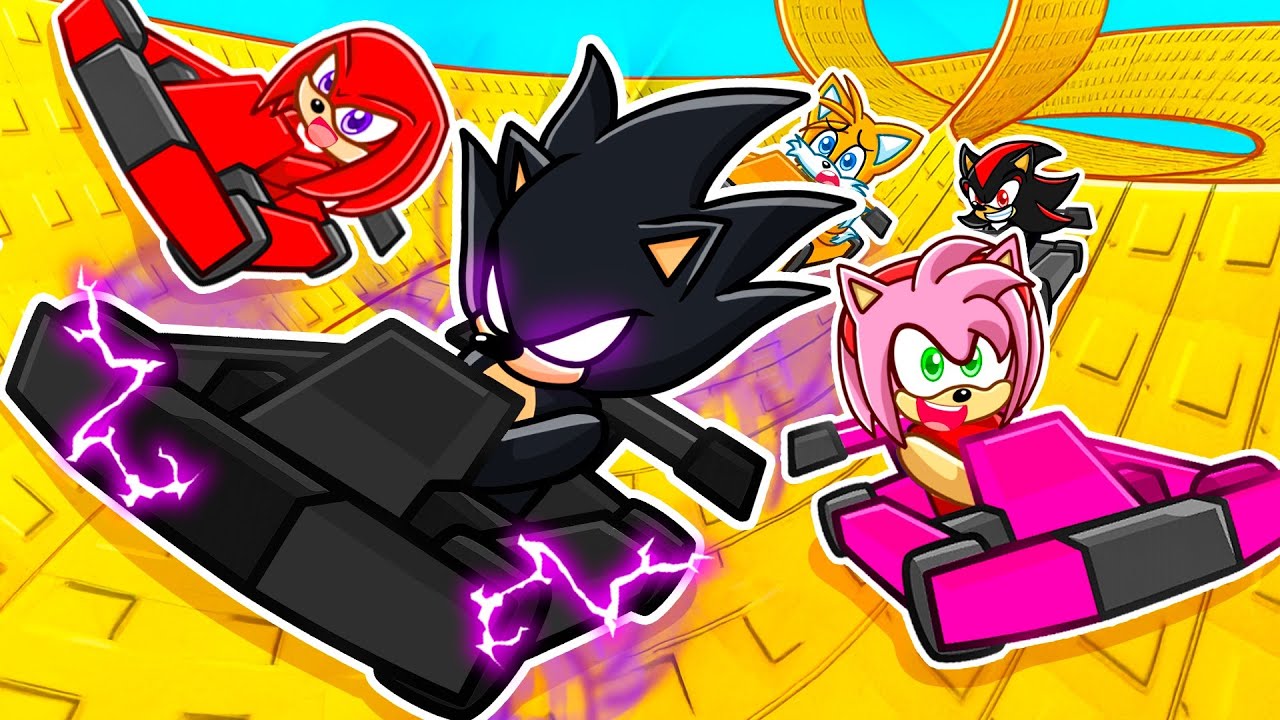 Me Convertí en DARK SONIC Bajando en Carrito por un Tobogán en Roblox!