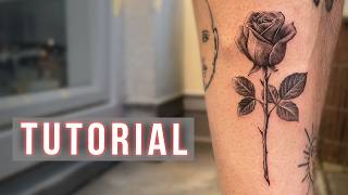 🌹 How to Tattoo a Realistic Rose | Full Tutorial screenshot 2