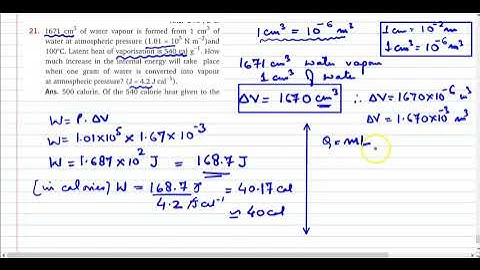 Q.21 Chapter 19 : Thermodynamics  | Solution to numerical problem from Nootan ISC Physics - Class 11