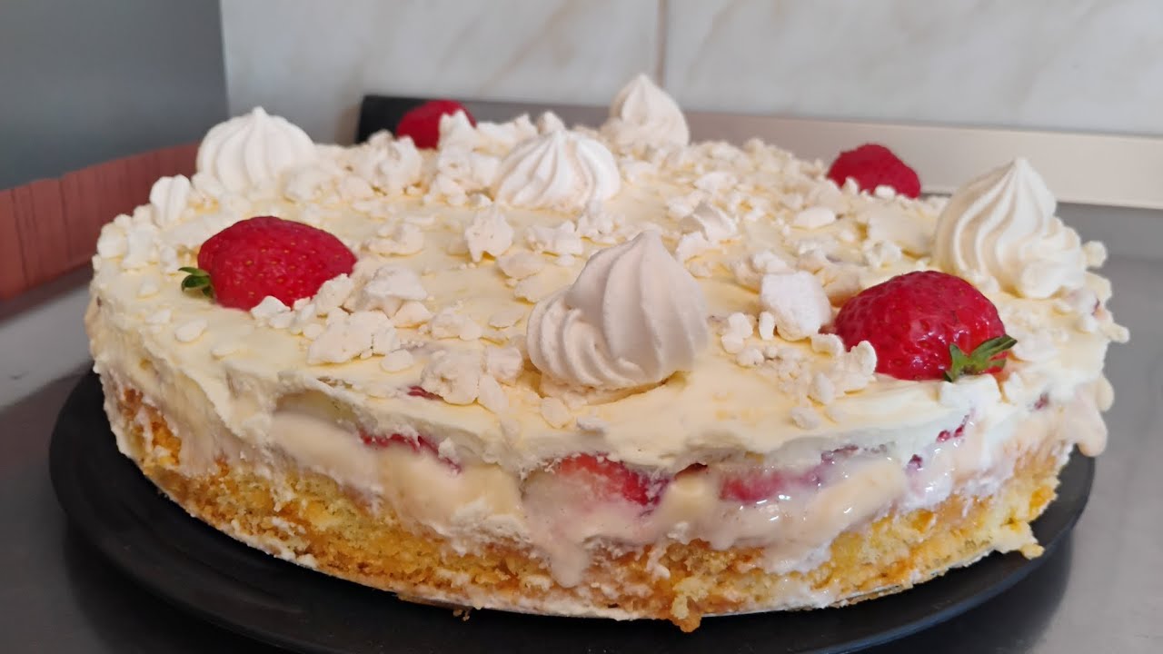 RECEITA TORTA DE MORANGO 🍓 I Deliciosa sobremesa de morango 