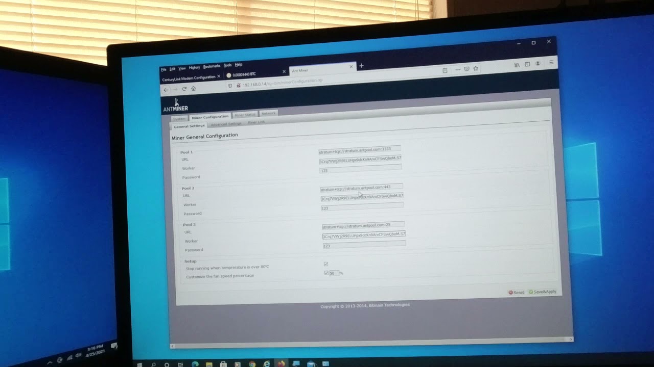 Second Antminer S7 Setup Continued - Nicehash Settings To Add ASCI Miner Plus Stats - Apr 25, 2021