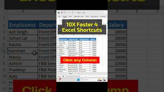 10X Faster 4 Excel Shortcuts Every Office Worker Must Know! | Excel Keyboard Shortcuts #shorts