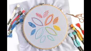 Learn basic embroidery stitches with this modern sampler