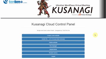 TENTEN - Hướng dẫn tạo website trên giao diện quản lý Kusanagi Cloud