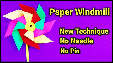 HOW TO MAKE PAPER WINDMILL without Pin or Needle | DIY | Paper Pinwheel | Paper Windmill Tutorial